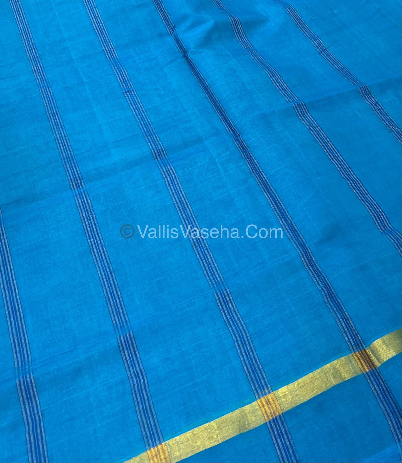 Pure Silk Cotton Sarees - Blue With Blue - VVPSC003