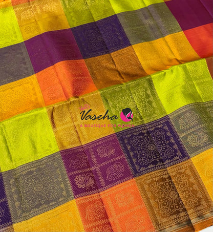 Pure Soft Silk Saree - Partly Pallu -  Half & Half Saree - VVPSS088