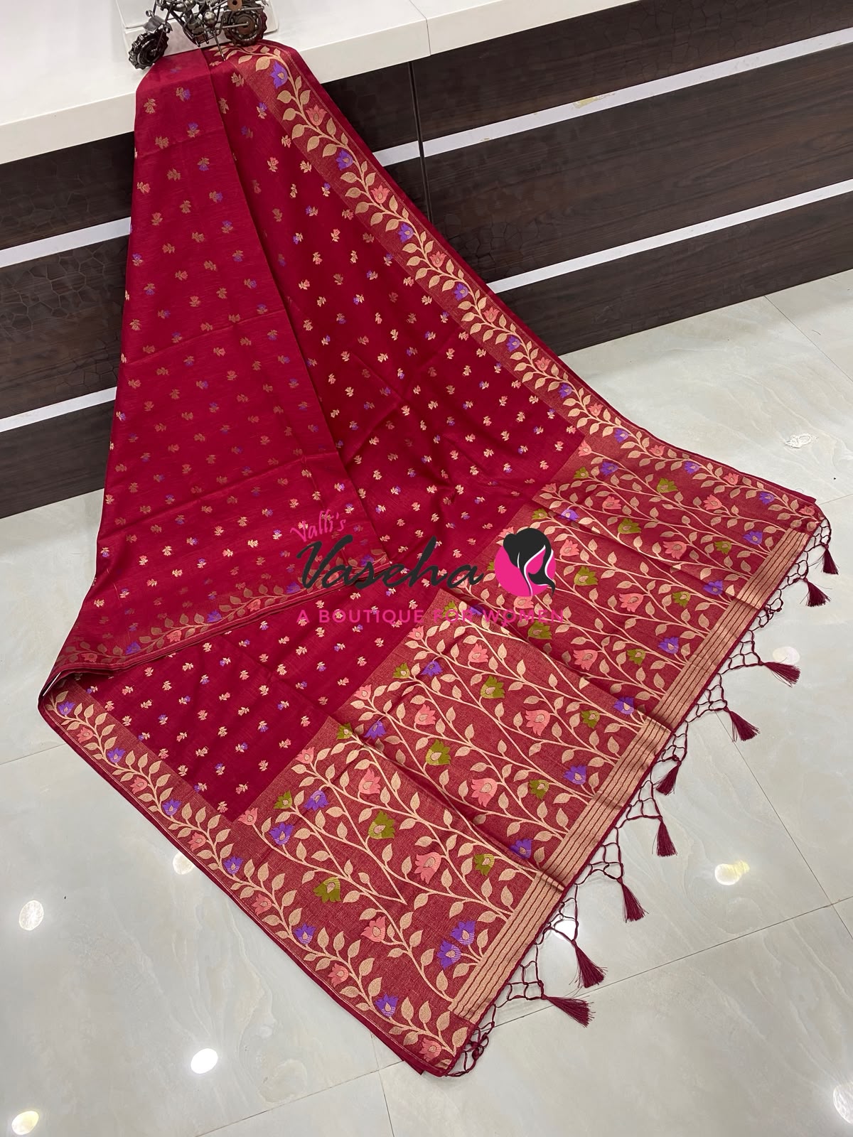 Banarasi - Heritage Meenakari Silk - Maroon Shade - VVBHS012
