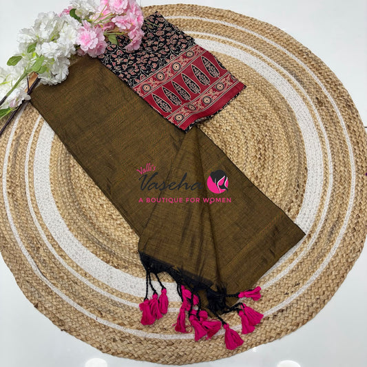 Budget Friendly Sarees - Casual Wear Sarees - Khadi Cotton Sarees - VVKCS028