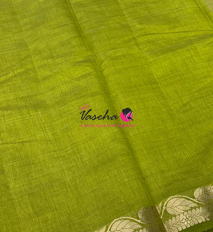 Semi Tussar Silk - Green Shade - VVSTS003