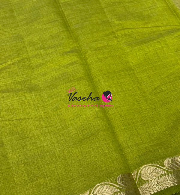 Semi Tussar Silk - Green Shade - VVSTS003