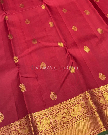 Pure Kanchipuram Silk Saree -  Maroon Shade  - VVPS022