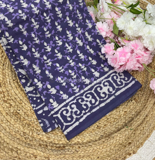 Pure Soft Mul Mul Cotton Sarees - Hand Block Prints - VVMMC006