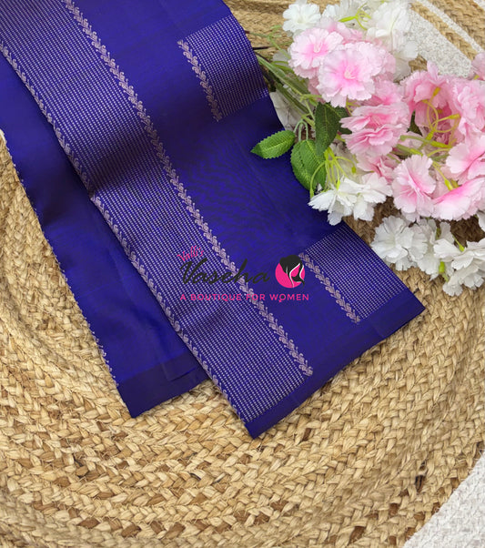 Pure Kanchipuram Silk Saree - Violetish Blue Shade - VVPS054