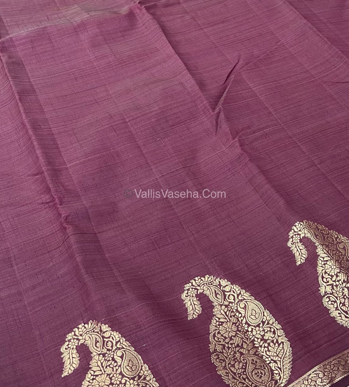 Semi Tussar Silk - Small Mango - Dark  Wine  Shade - VVSTS002