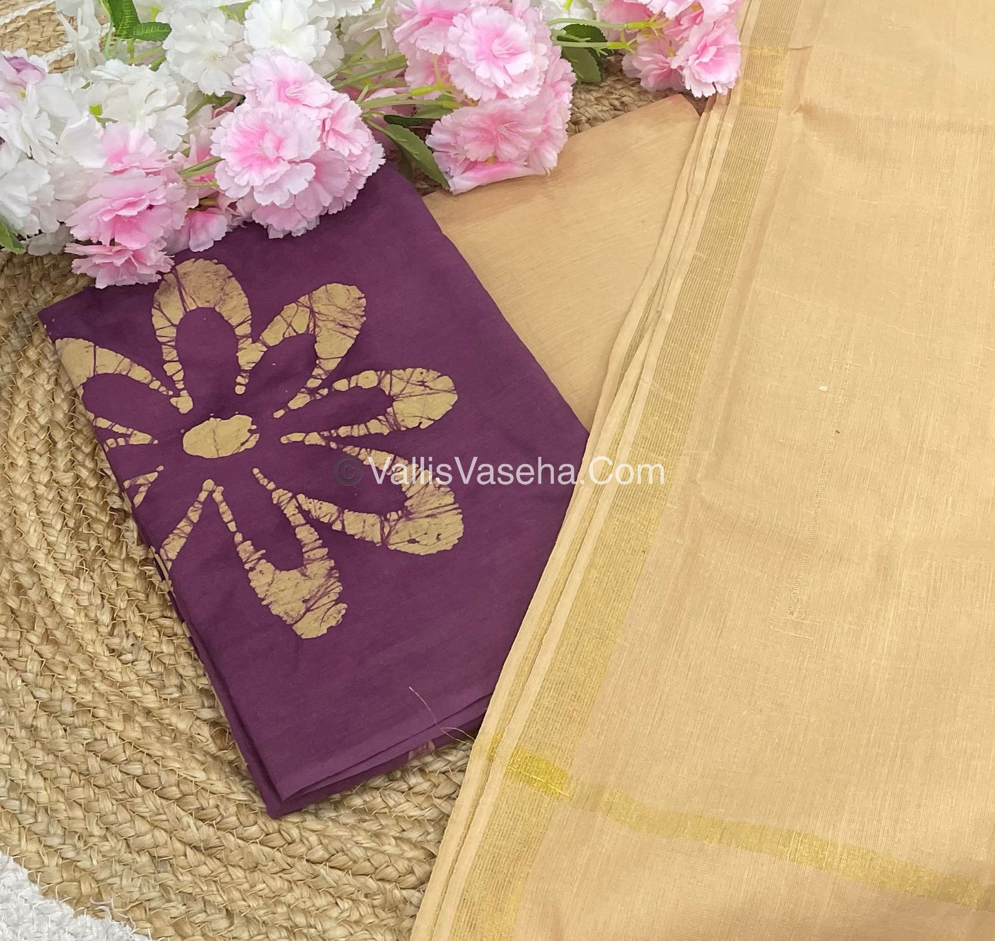 Salwar Material - Pure Cotton - Batik Design Set - VVUSM008