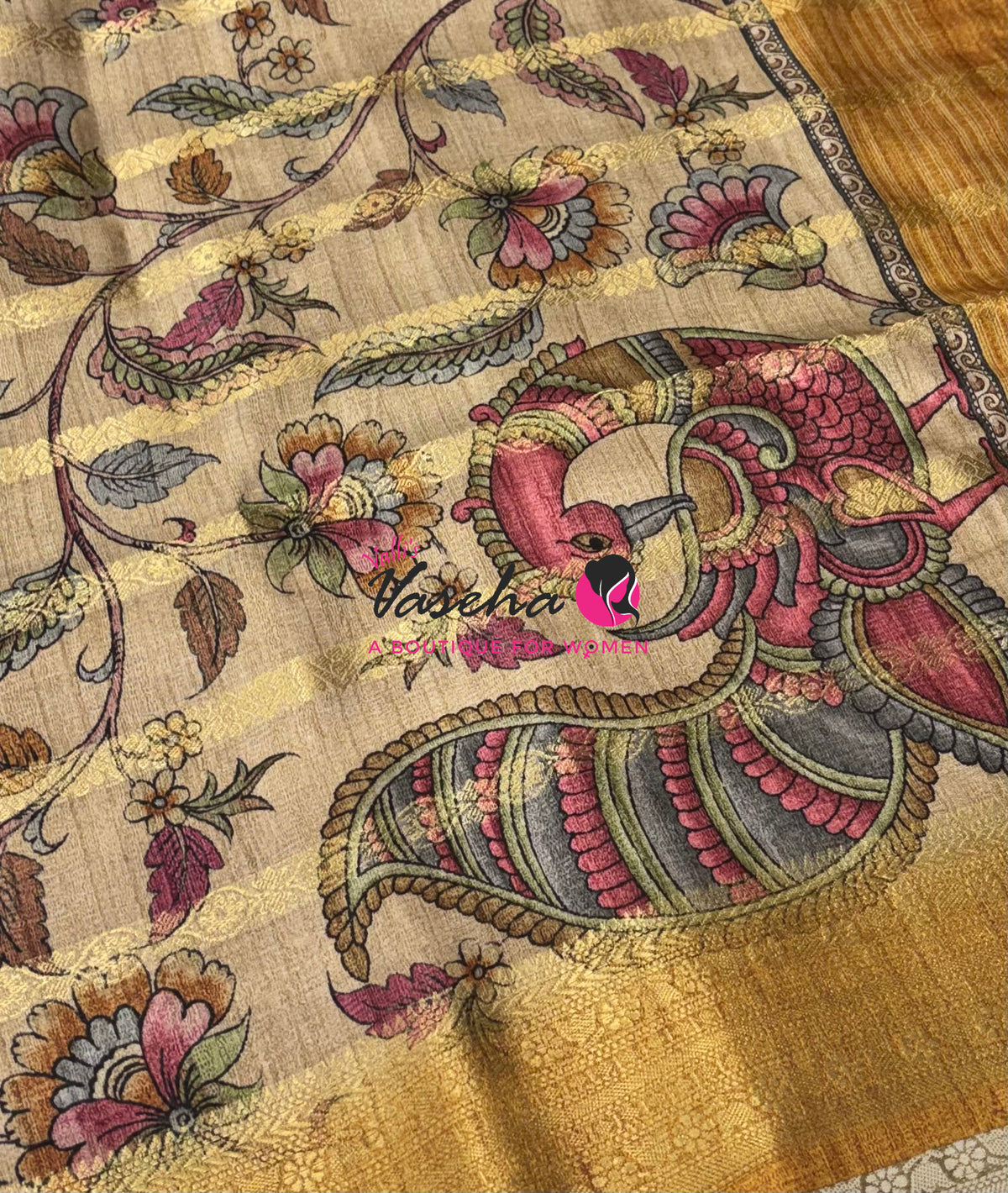 Semi Art Silk Saree - Pink & Yellow Shade - VVSAT003