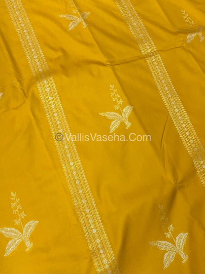 Semi Soft Silk - Border less - Yellow Shade -VVSSS034