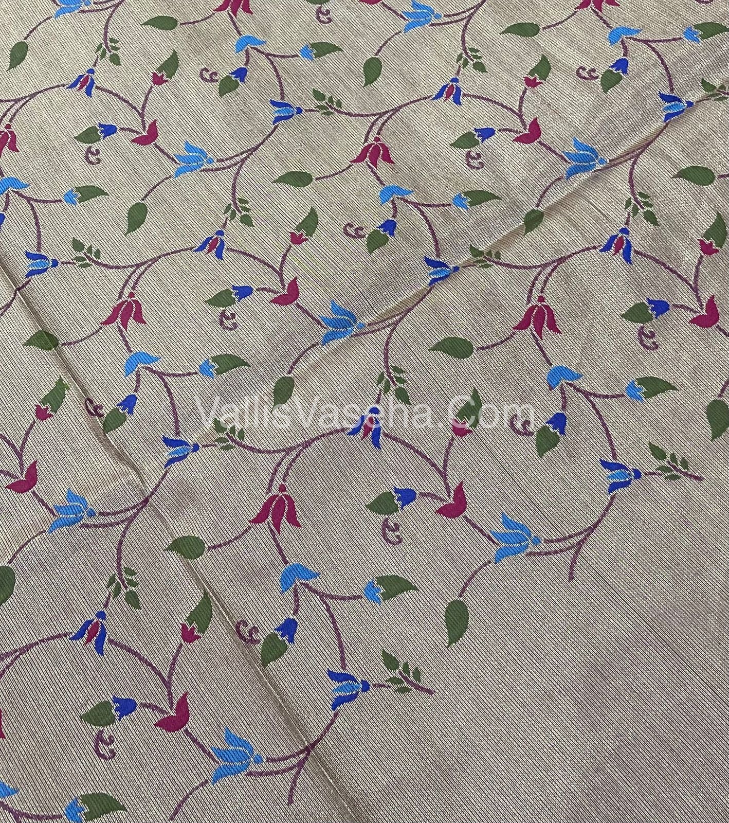 Semi Raw Silk - Paithani Design Weaving - Wine Shade - VVRS005