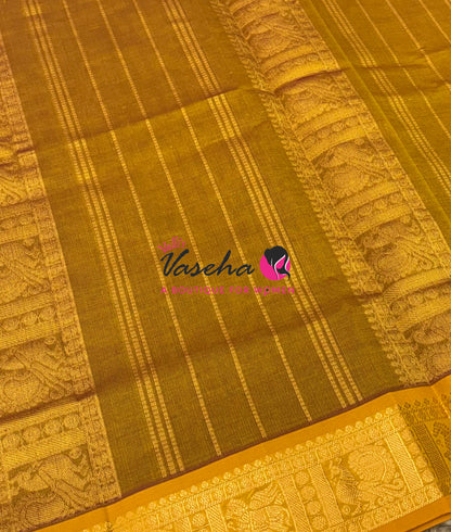 Semi Silk Cotton Saree - Checks Pattern - VVSSC019