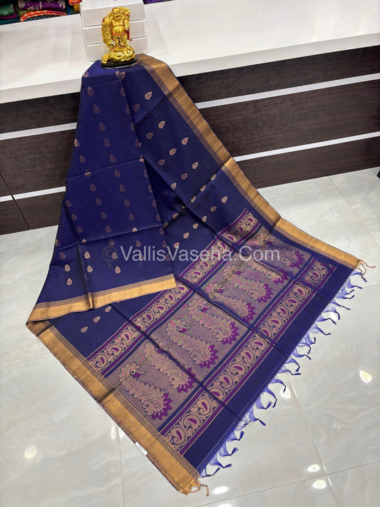 Kora Silk Saree - SICO -  Blue shade  - VVKS002