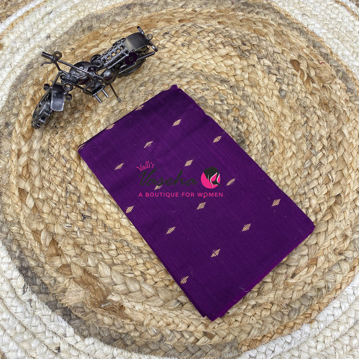 Blouse Bit - Pack Of 10pcs - Assorted- Dark - Semi Raw Silk - Thread Butta - 1 mtr - VVBB006