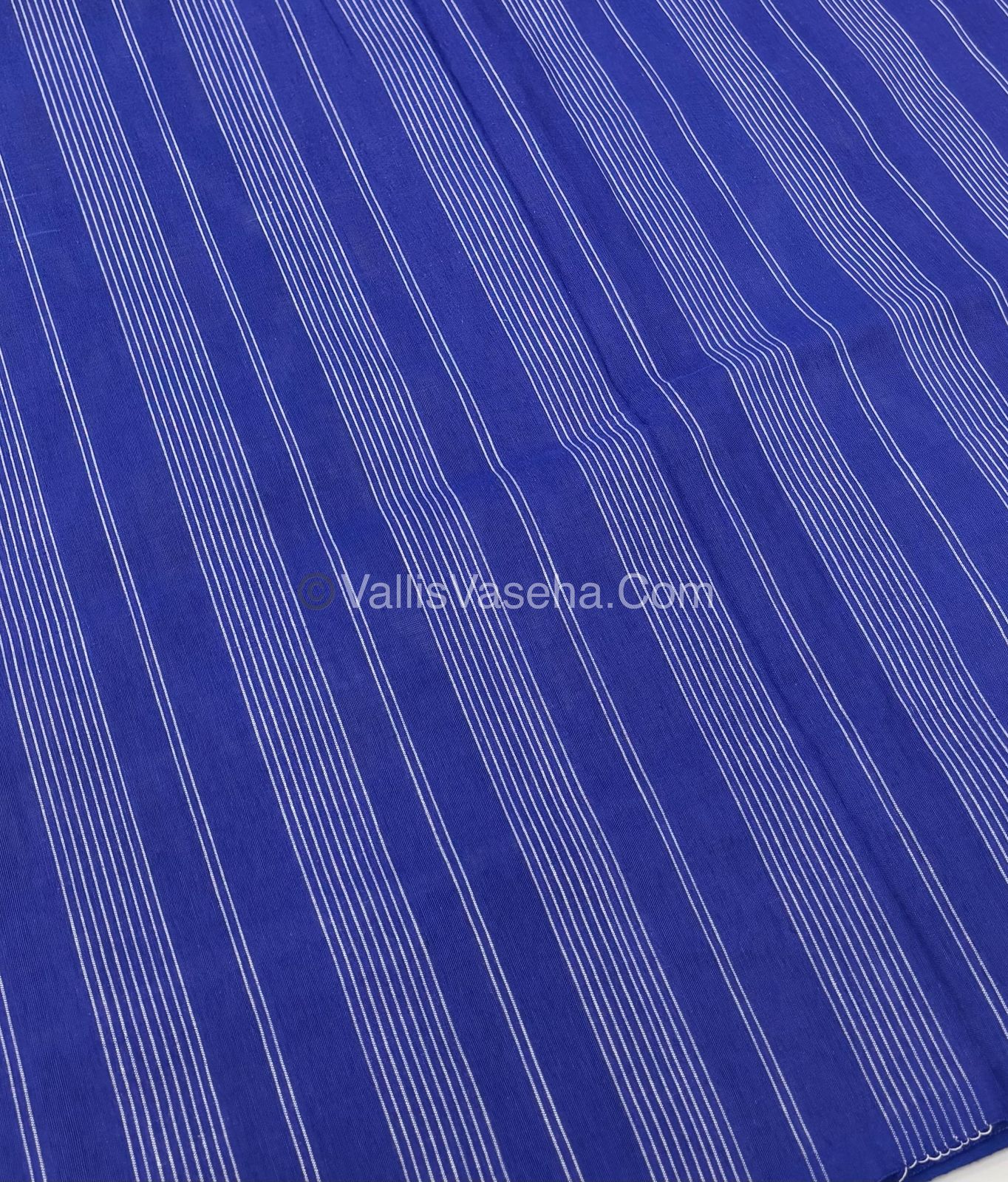 Double Ikkat Pure Cotton Saree - Grey  With Blue  - VVIKS002