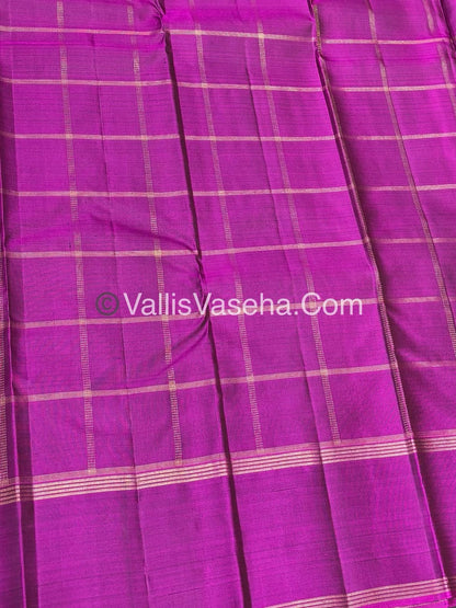 Pure Vintage Korvai Kanchipuram Silk Saree - Green & Purplish Pink Combo - VVPS021
