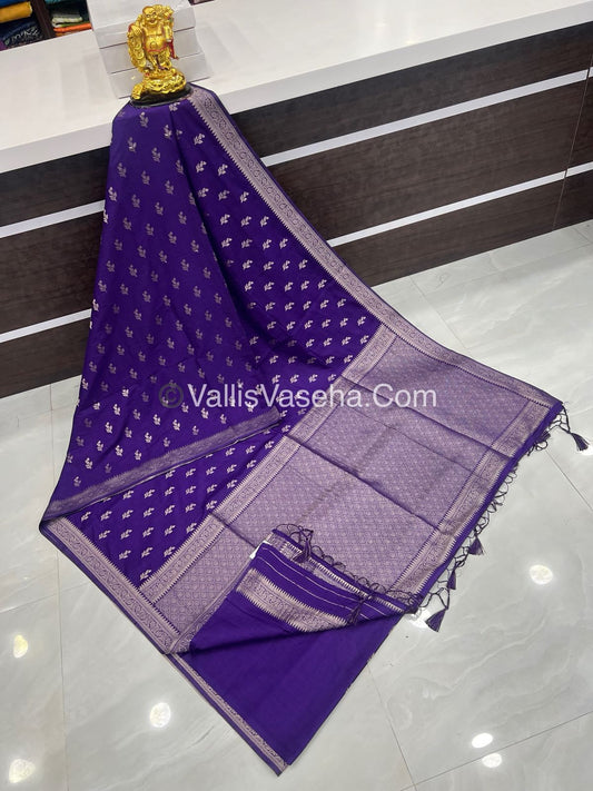 Banarasi - Heritage Silk - Semi Kathan Silk -  Violet Shade - VVBHS003