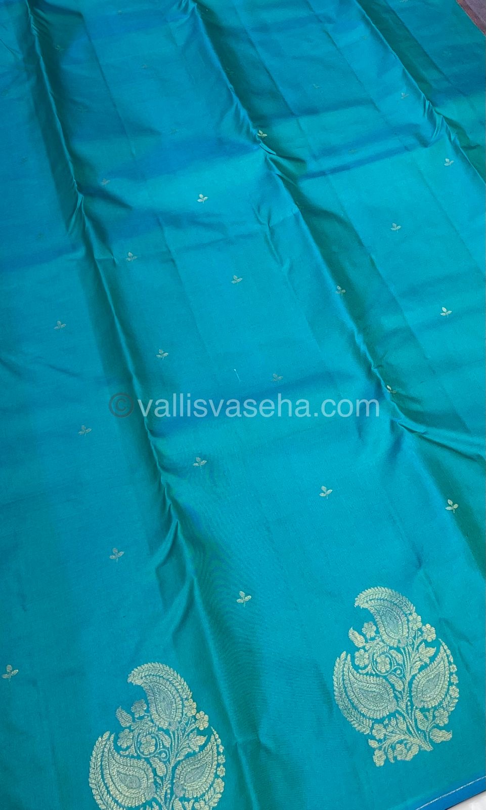 Pure Soft Silk Saree - Light weight - Double tone Blue with Peachish Pink shade - VVPSS025