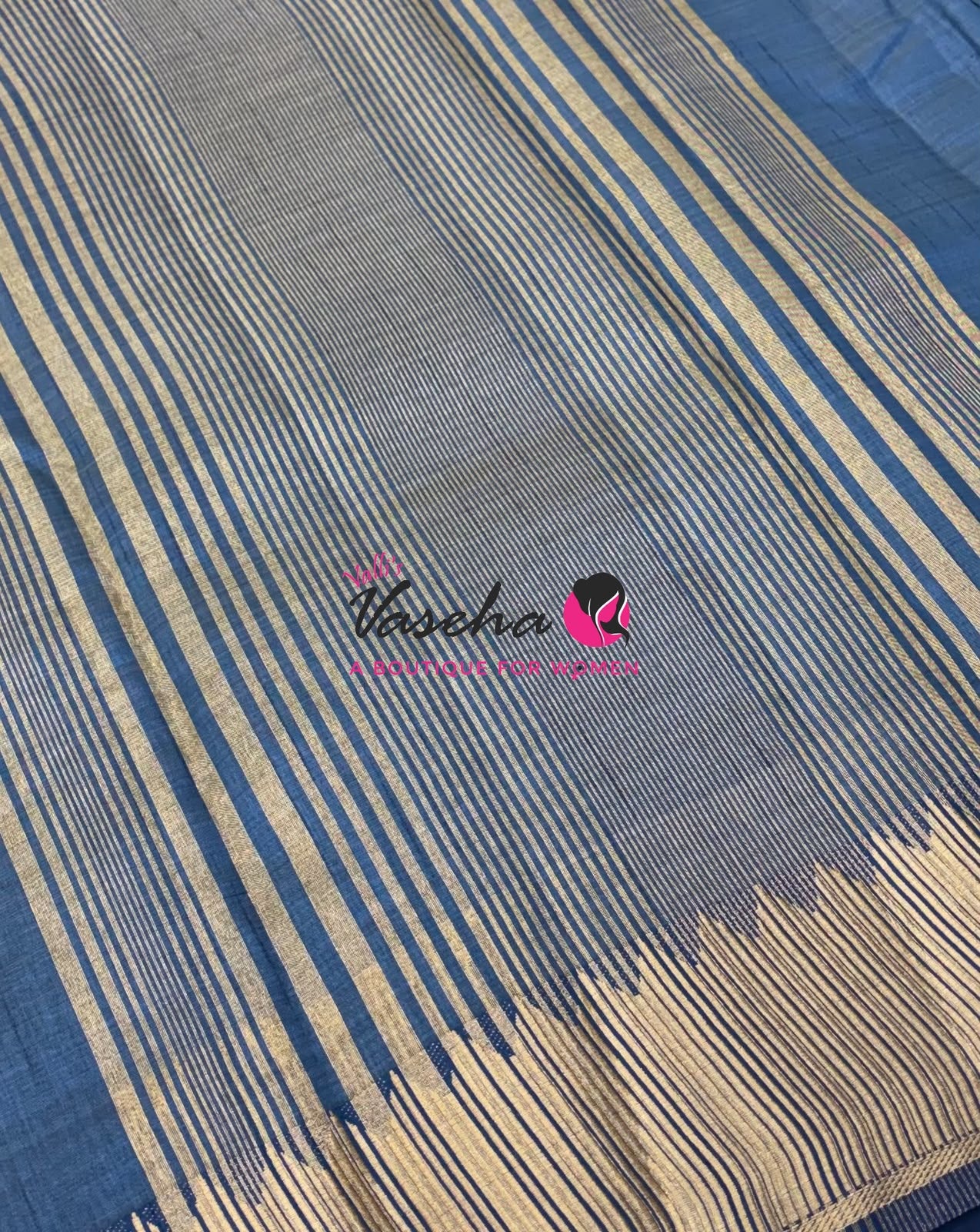 Semi Tussar Silk Saree | Ramar Blue  Shade |VVSTS051