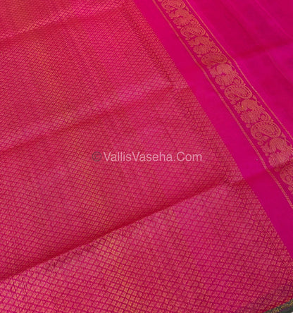 Pure Silk Cotton Saree - Orange With Blue Shade - VVPSC002