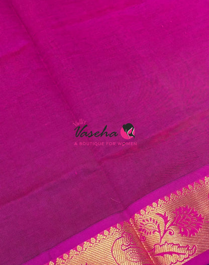 Semi Silk Cotton Saree - Small Round with Zari Butta  - VVSSC014
