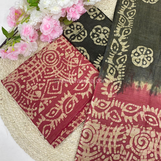 Unstitched Salwar Material- Baswada Batick Printed Silk - VVUSM005