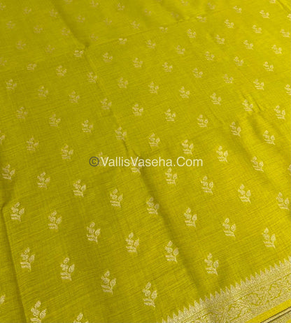 Banarasi - Heritage Silk - Semi Kathan Silk - Lemon Yellow Shade - VVBHS003