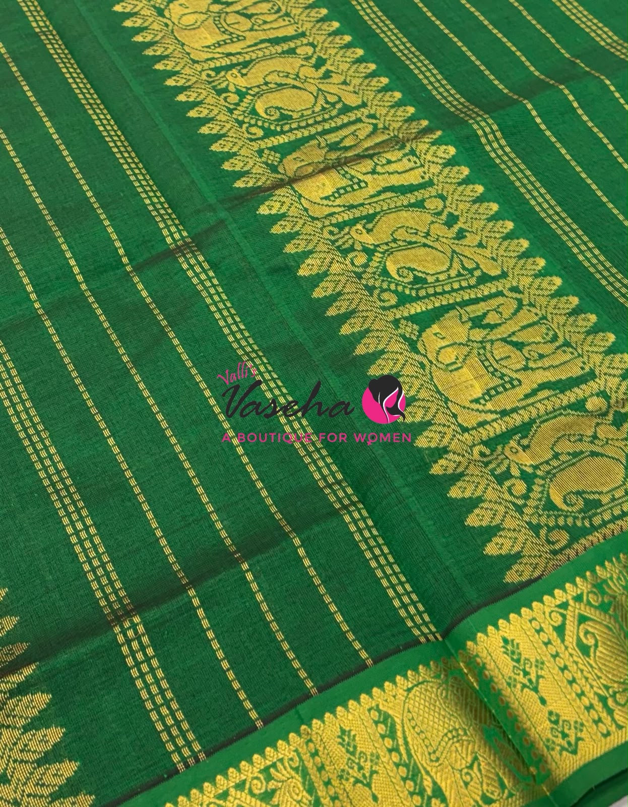 Semi Silk Cotton Saree - Checked Pattern with Butta  - VVSSC013