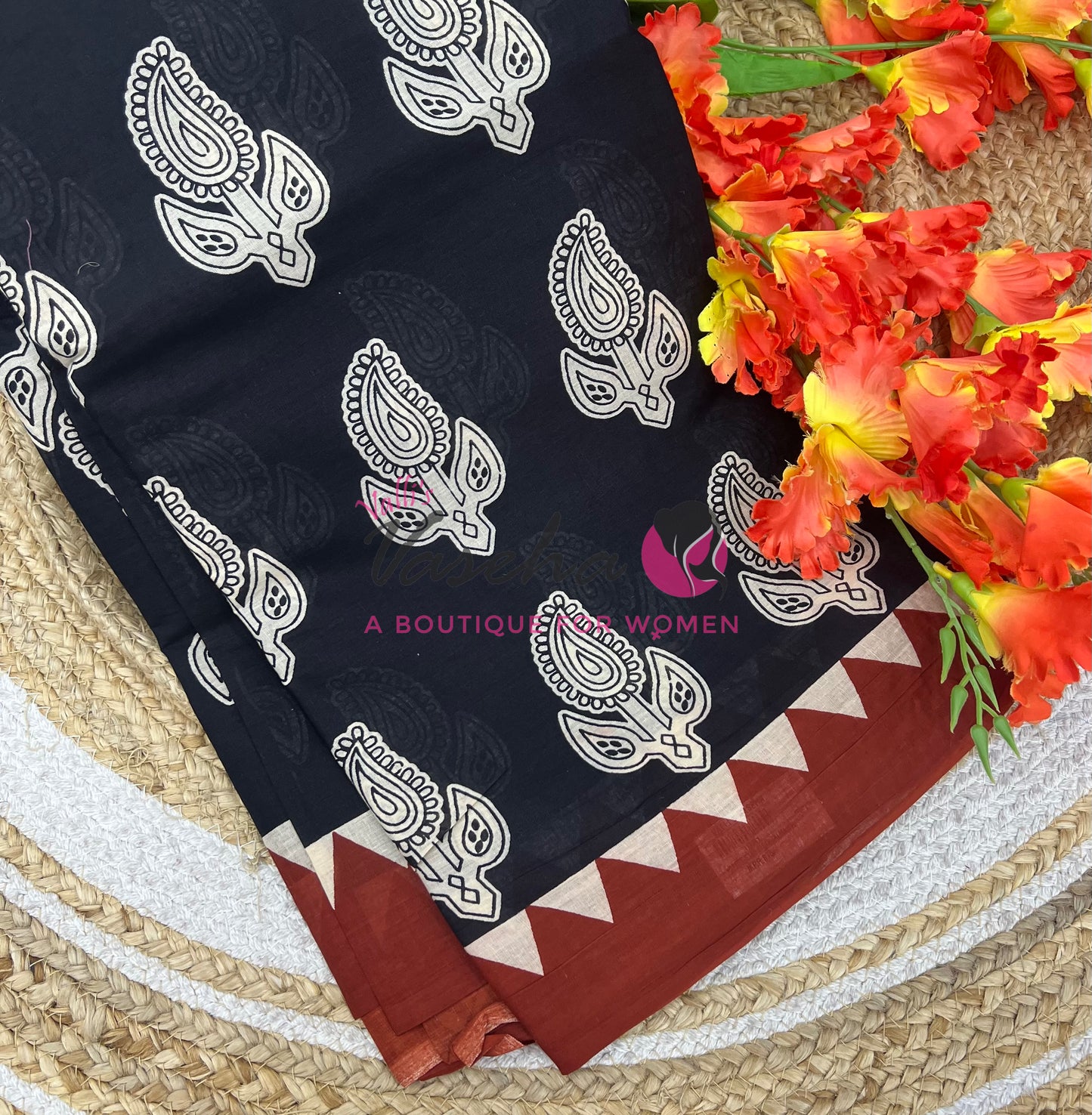 Pure Soft Mul Mul Cotton Sarees - Hand Block Prints - VVMMC010