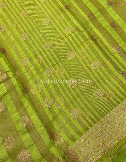 Semi Tussar Silk  - Pista Green Shade  - VVSTS014