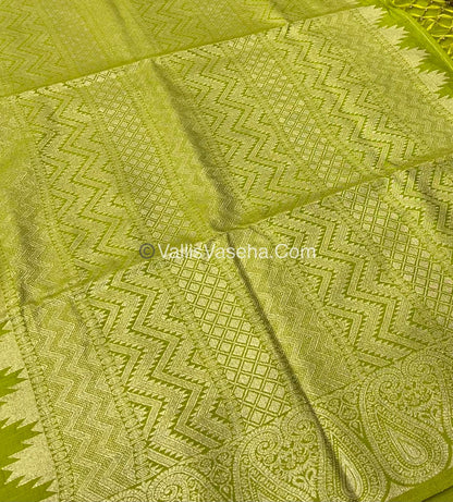 Banarasi - Heritage Silk - Semi Kathan Silk - Mehndi Green Shade - VVBHS005