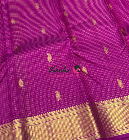 Pure Kanchipuram Silk Saree - Purplish Pink Shade  - VVPS012