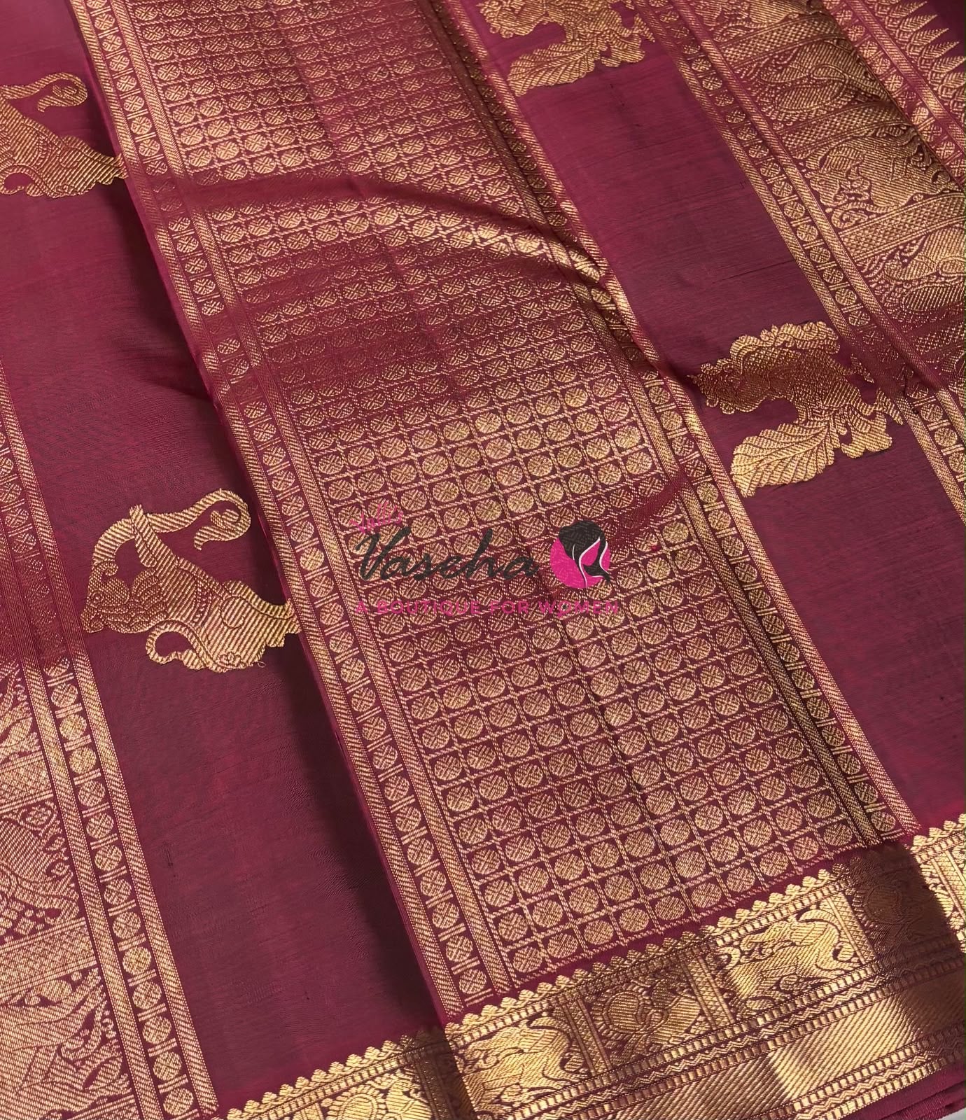 Pure Vintage Korvai Kanchipuram Silk Saree - Mango Yellow & Maroon Combo - VVPS046