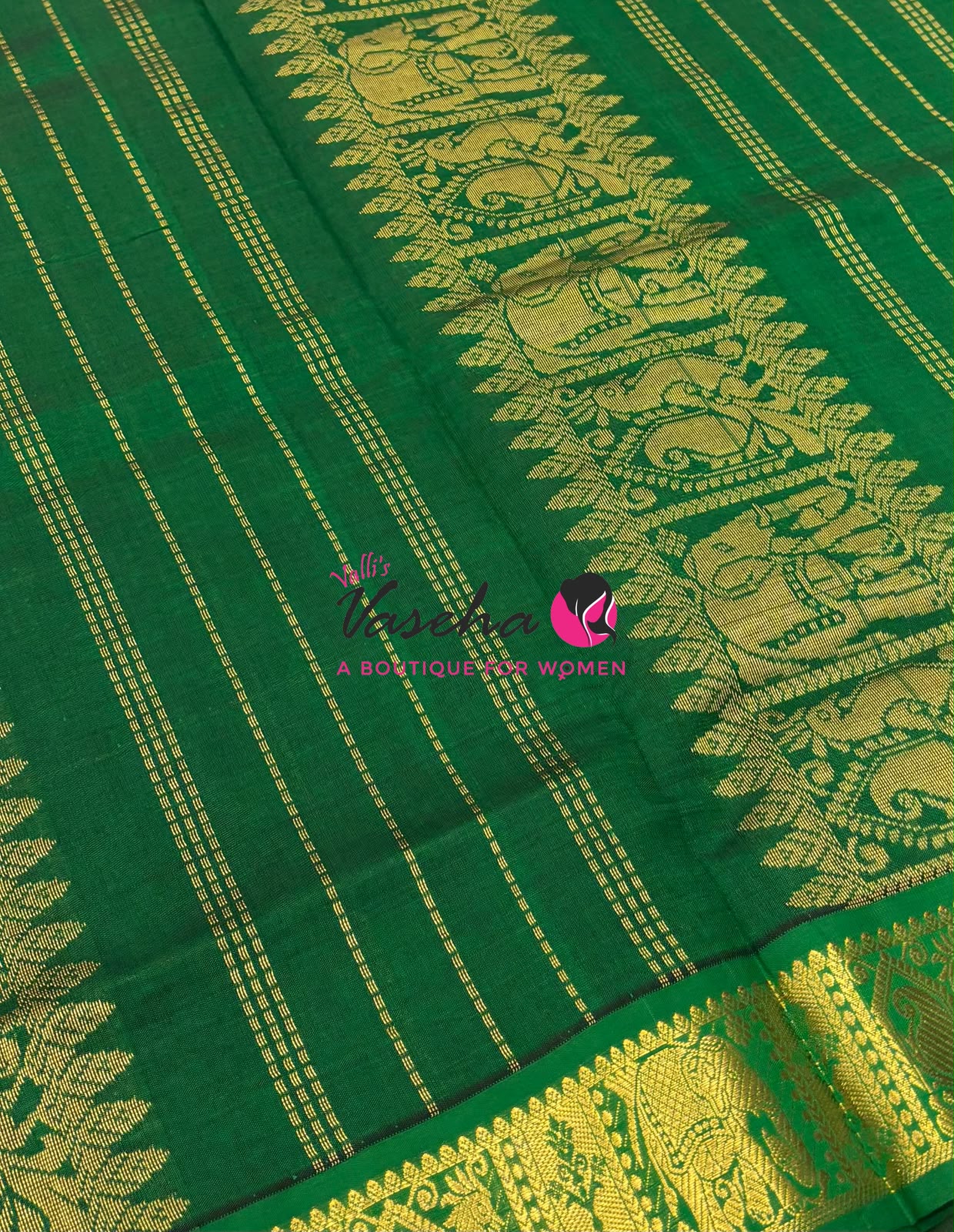 Semi Silk Cotton Saree - Checked Pattern with Butta  - VVSSC013