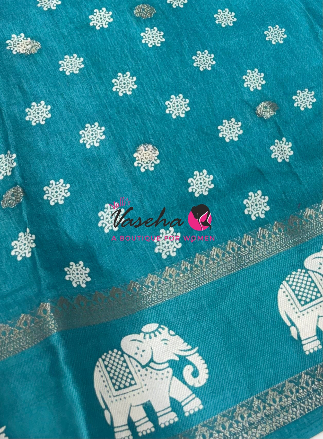 Casual Wear Sarees - Semi Binny / Semi Dola Silk - Blue Shade - VVSDS007