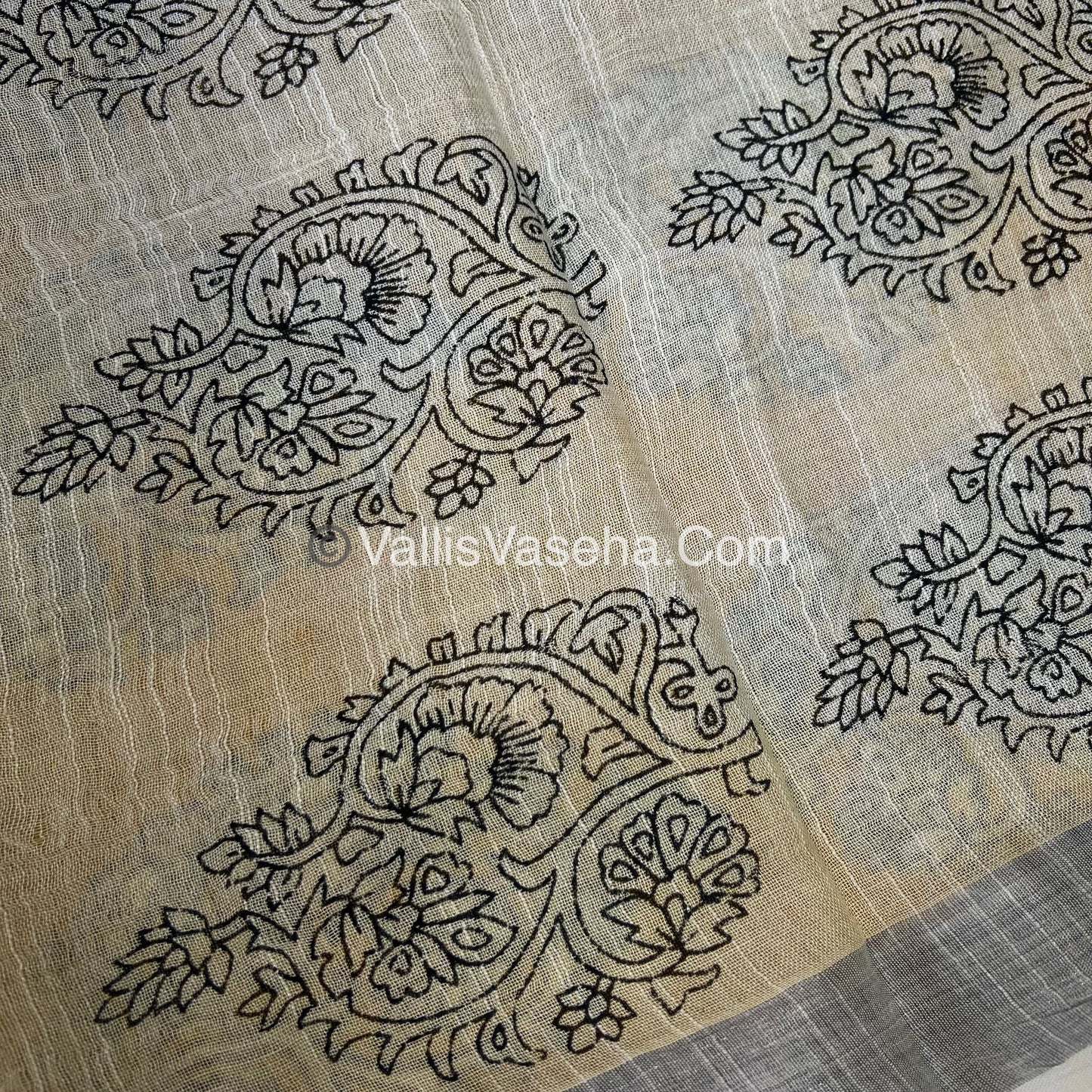 Linen Mixed Cotton Saree |VVLMP001