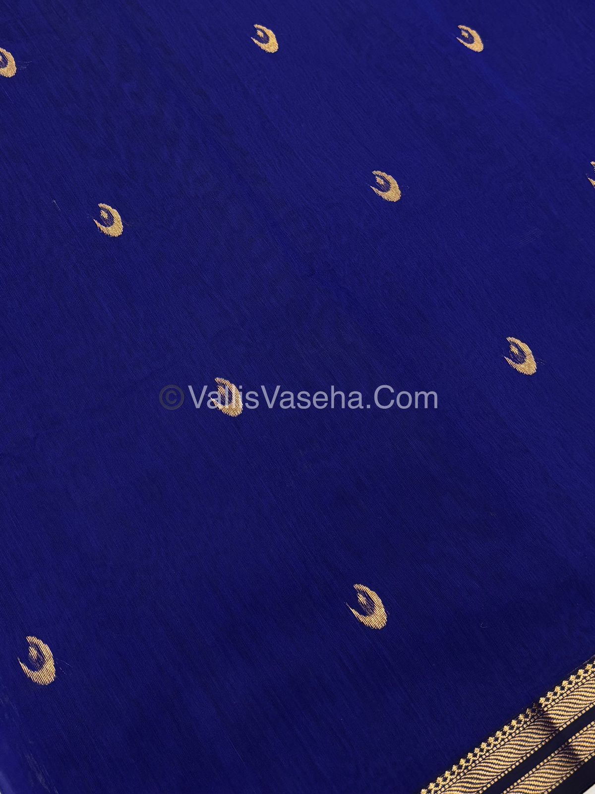Pure Maheshwari Silk Cotton Saree - Blue Color - VVMSC007