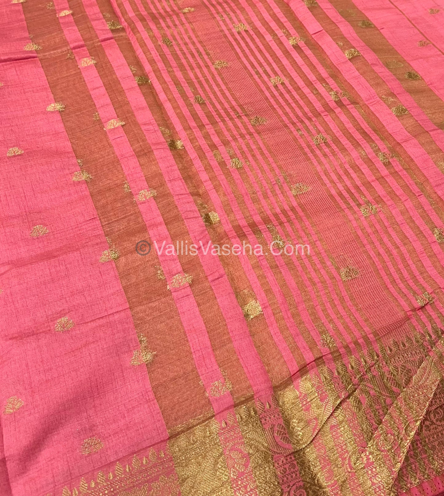 Semi Tussar Silk Saree - Peach Shade - VVSTS008