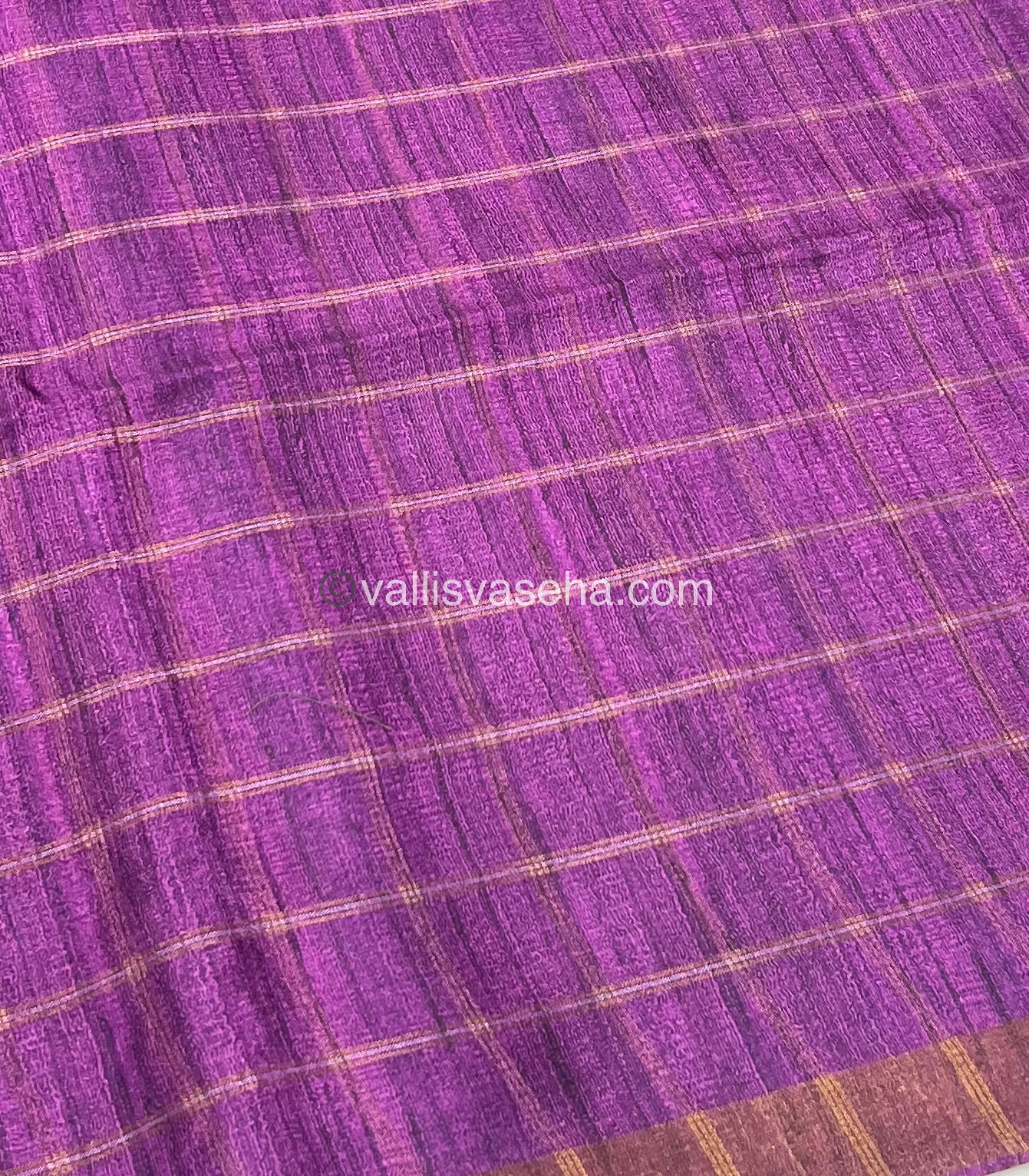 Semi Gicha Tussar Saree - checks pattern - VVSGT001