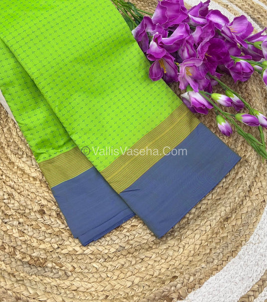 Semi Silk Saree - Plus Design Style - Contrast Pallu & Blouse or Running Pallu & Blouse - VVSS004