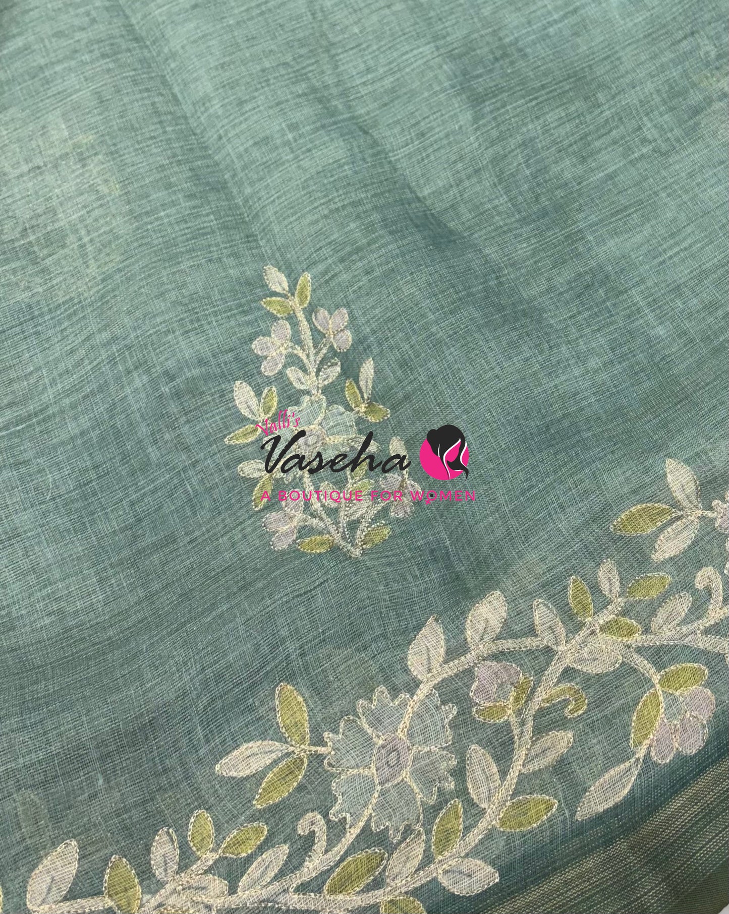 Linen Tissue Saree - Blue Shade - VVLTS002