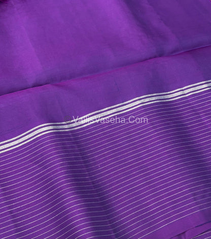 Pure Soft Silk Saree - Bluish Grey with Purple - VVPSS071
