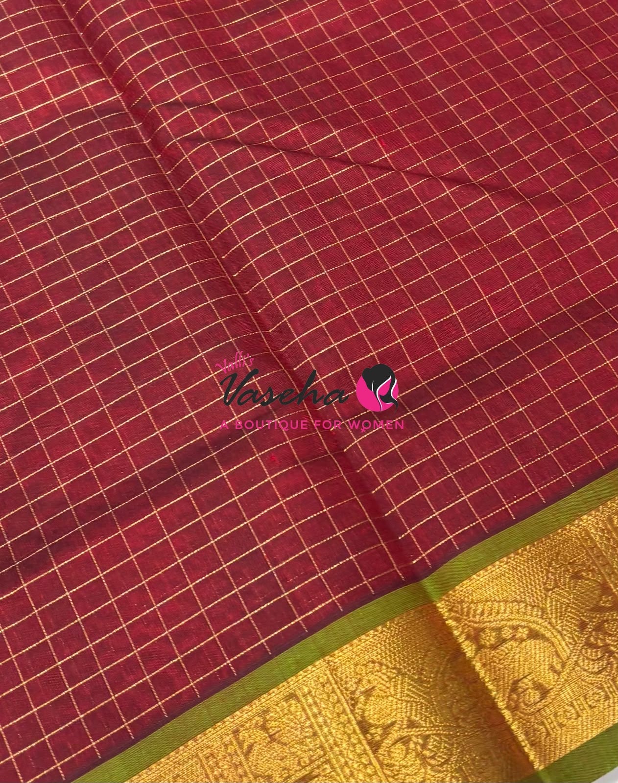 Pure Silk Cotton Saree - Zari Checks - VVCSC001