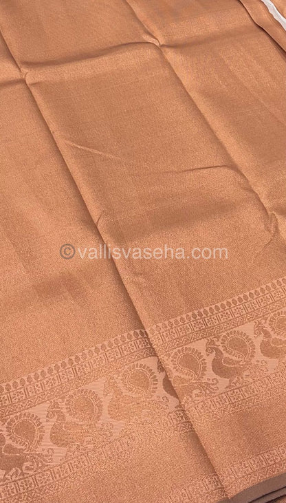 Semi Silk Saree - Kanchi Semi Silk Style - Peacock Border - VVSSS006