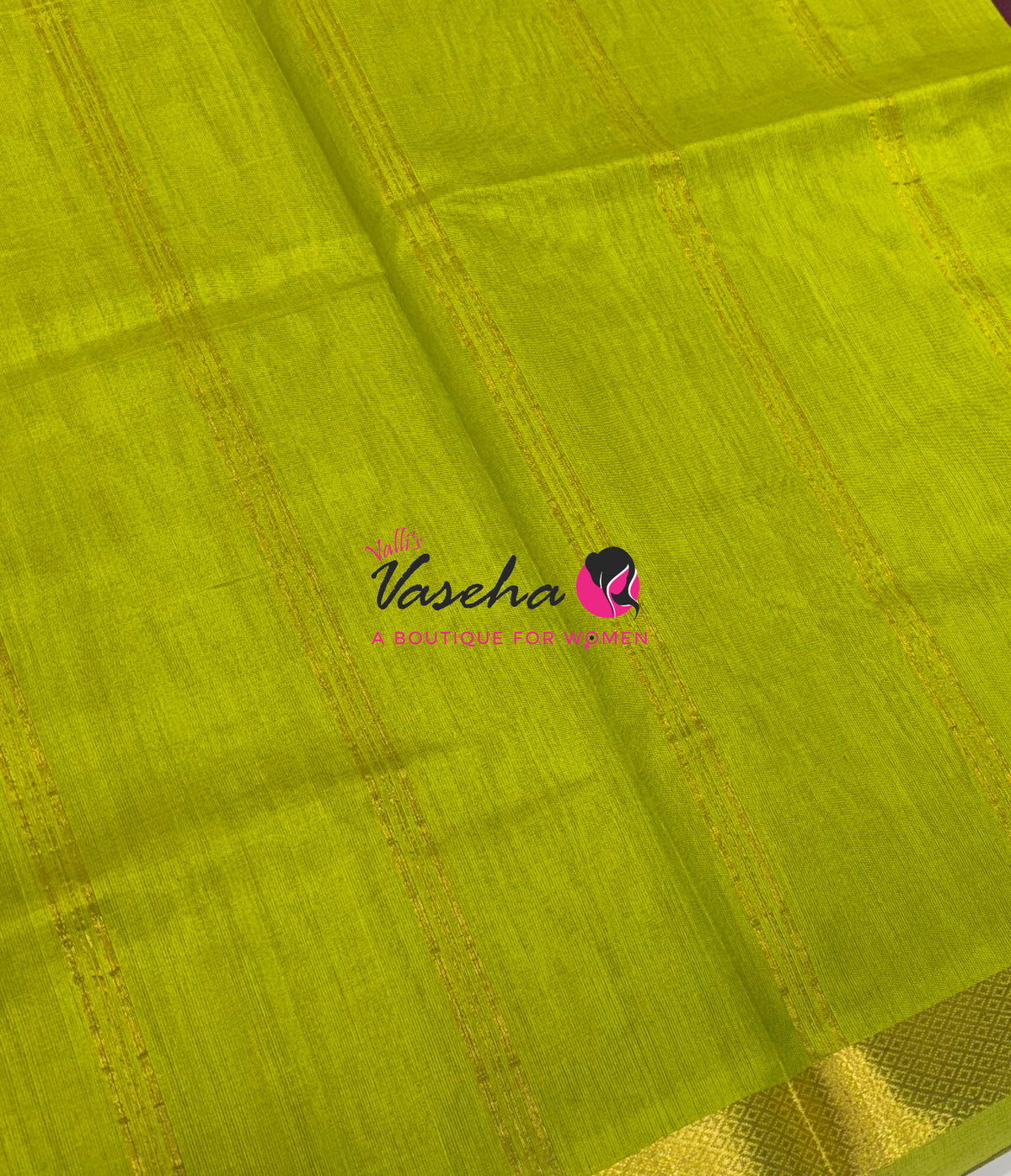 Pure Silk Cotton Sarees - Purplish Wine With Green - VVPSC017