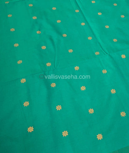 Semi Soft Silk - Border less - Peacock Green / Sea Green - VVSSS007