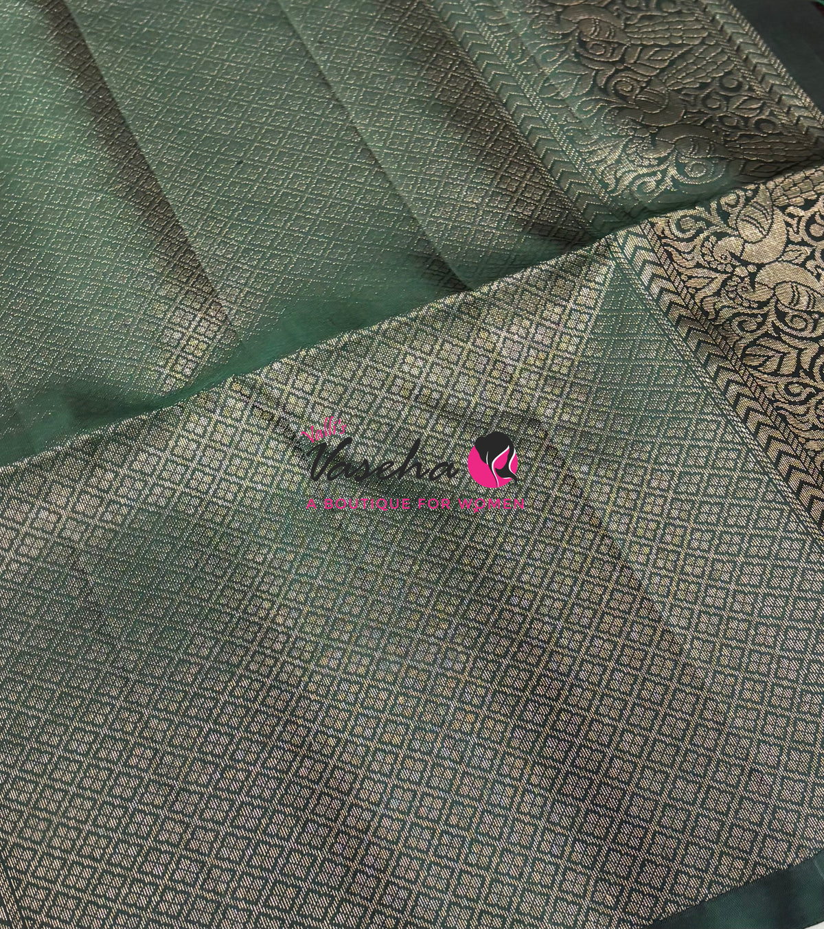 Pure Soft Silk Saree - Border Less  - Peachish Pink & Green Combo - VVPSS066