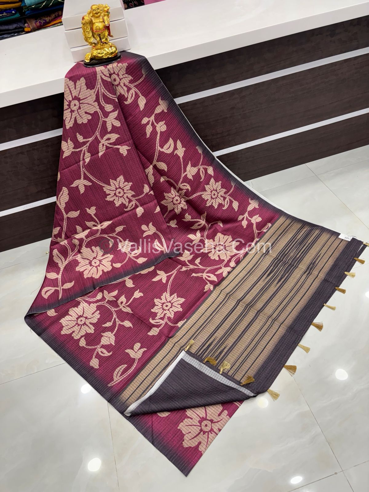 Art Tussar / Art Silk - Pink & Dark Purple - VVATS003