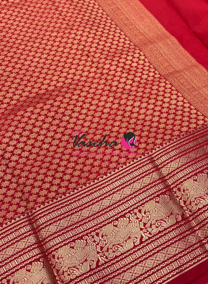 Semi Kanchi Silk  - Purple & Red - VVSKS007