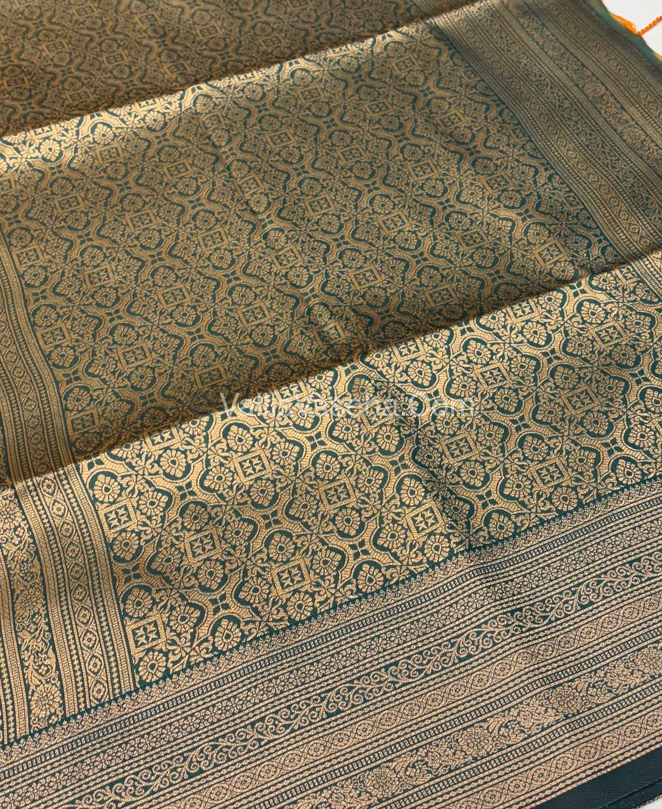 Semi Soft Silk - Green With Green Shade -VVSSS032 - 8