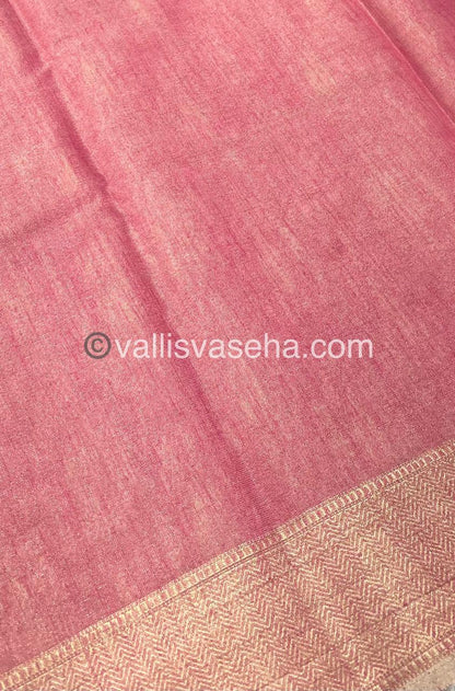 Semi Tussar Silk - Peachish Pink Shade - VVSTS006